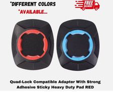 Quad-Lock Compatible Adapter With Strong Adhesive Sticky Heavy Duty Pad RED