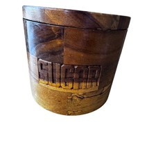 Vintage Mid Century Modern Wooden Nesting Canister Set of 3 Tea Coffee Sugar