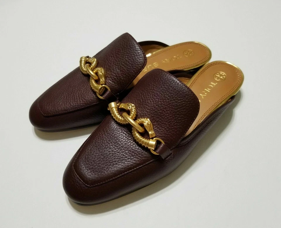 NUEVO Mocasín Tory Burch Jessa Backless Mule Fig (Borgoña) Talla 6,6.5,7,8.5,9,10 $298