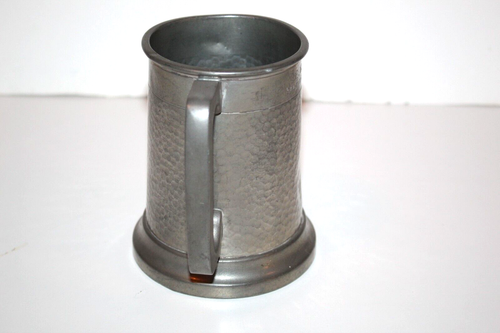 English Pewter Tankard Hammered Effect With Glass Bottom Vintage (Read info) - Picture 4 of 16