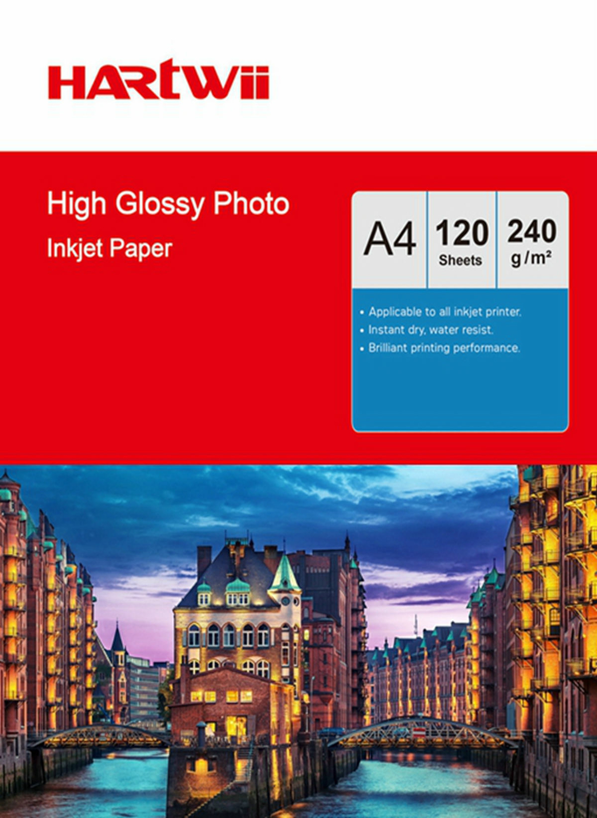 Hartwii 120 Sheets  A4 230Gsm High Glossy Photo Paper Inkjet Paper printing