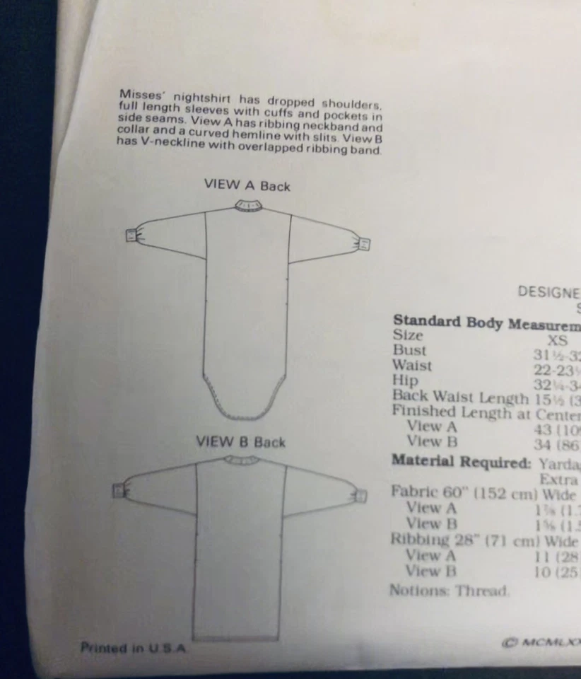 De Colección Kwik Sew 1782 Miss Camisón Dormitorio Camisa Túnica Kwik Serge SX XS-XL Foto 4 de 4