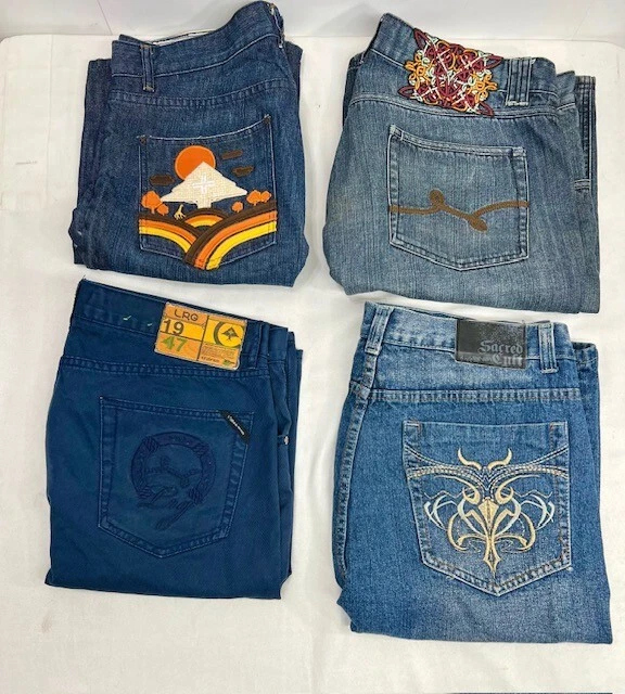 (3) VGT. LRG Shorts Mens Blue Denim: Sz. 34, 36, 38 & Sacred Cult Embroided Sz40 - Image 3 of 4
