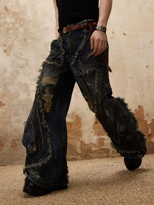 Personsoul Aliens Dirty Ripped Denim Jeans - personsoul|その他 Personsoul Aliens Dirty Ripped Denim Jeans - personsoul|その他
