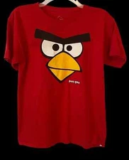 Funny Angry Bird Style Graphic T-Shirt Cartoon Game Tee S-4XL