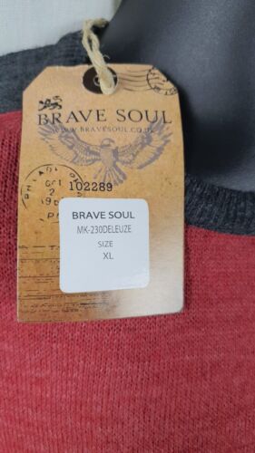 Brave Soul Contrast Sleeve Knitted Jumper Size XL CR052 LL 13 - Picture 4 of 6