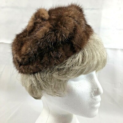 Mink Pillbox Hat Precious Furs By Marche Vintage Mid Century 