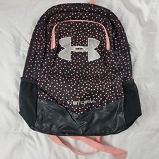 Under Armour Storm Backpack Black Pink Polka Dots School Laptop Book Bag 1277422