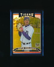 2006 Topps Chrome #309, Justin Verlander SP Black Refractor RC /549, Nice