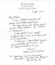 John Cullen Murphy - Signed Handwritten Letter (Prince Valiant Illustrator)