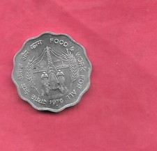 INDIA INDIAN KM30 1976 B 10 PAISE UNCIRCULATED-OLD VINTAGE 50 PAISE ANIMAL COIN
