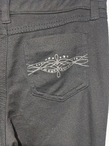 CANDIE'S Girl's Black Color Rhinestone Regular Fit Stretch Jeggings size 12 - Picture 11 of 11