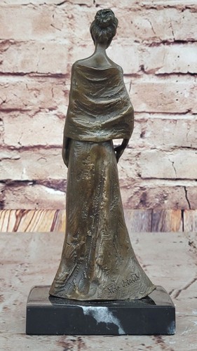 Bronze Sculpture Hand Made Statue Art Deco Signed Original Victorian Beauty Art - Picture 5 of 10