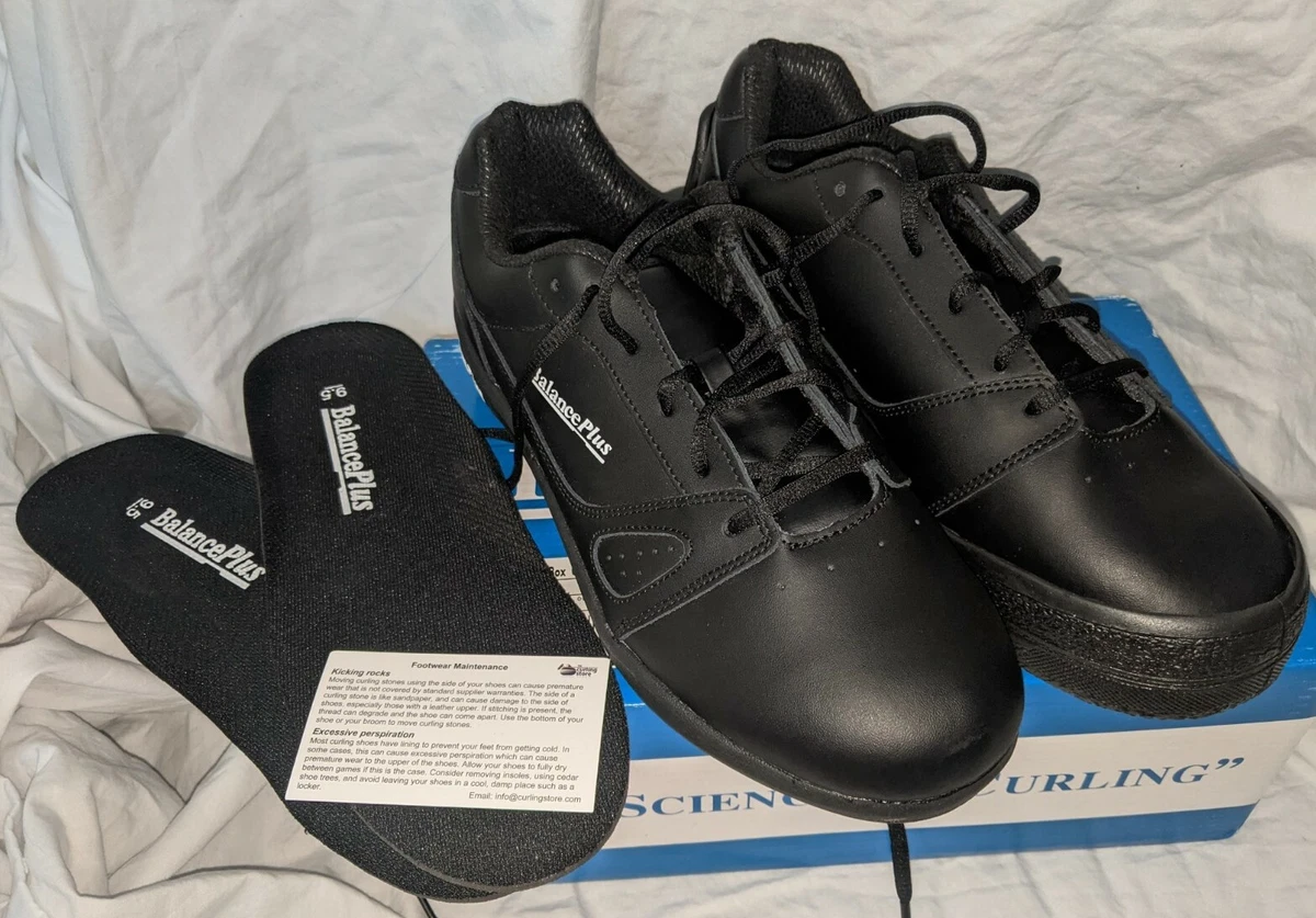 Balance Plus Womans Curling Leather Black The Science of Curling shoes Size 9.5