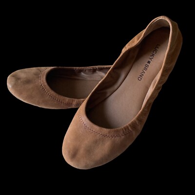 Lucky Brand Womens Size 8.5M LK - Emmie Leather Upper Brown Ballet Flats Comfort
