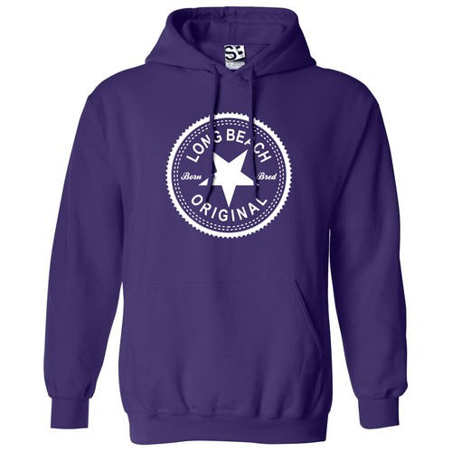 Long Beach Original Inverse HOODIE Born & Bred Raised Made in Hooded Sweatshirt - Picture 9 of 34
