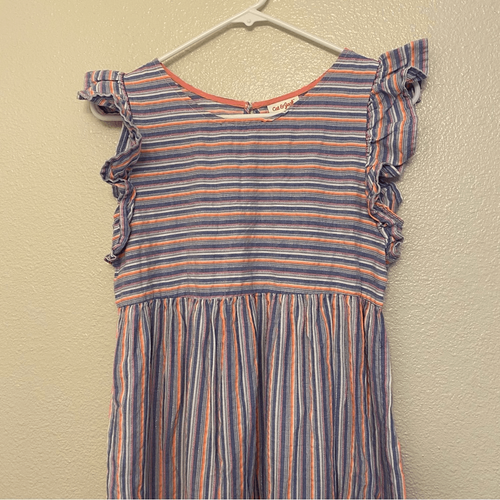 Cat & Jack long maxi ruffle stripes boho girls cotton summer dress XL 14-16 - Picture 4 of 11