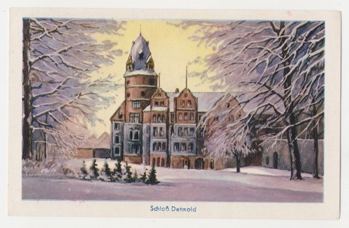 FÜRSTLICHES RESIDENZSCHLOSS DETMOLD SCHLOSS DEUTSCHLAND IMAGE CARD 1930's
