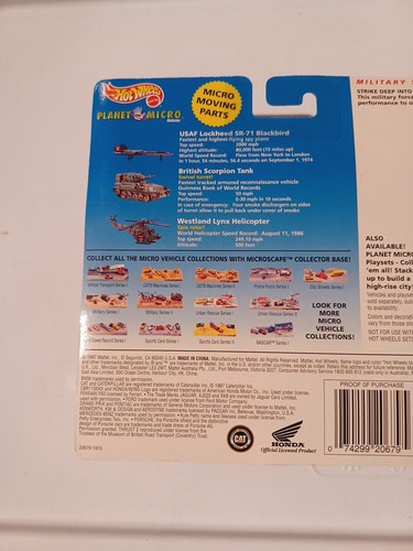 1997 Hot Wheels Planet Micro Military GOLD Series 1 New In Good Condition - Picture 3 of 8