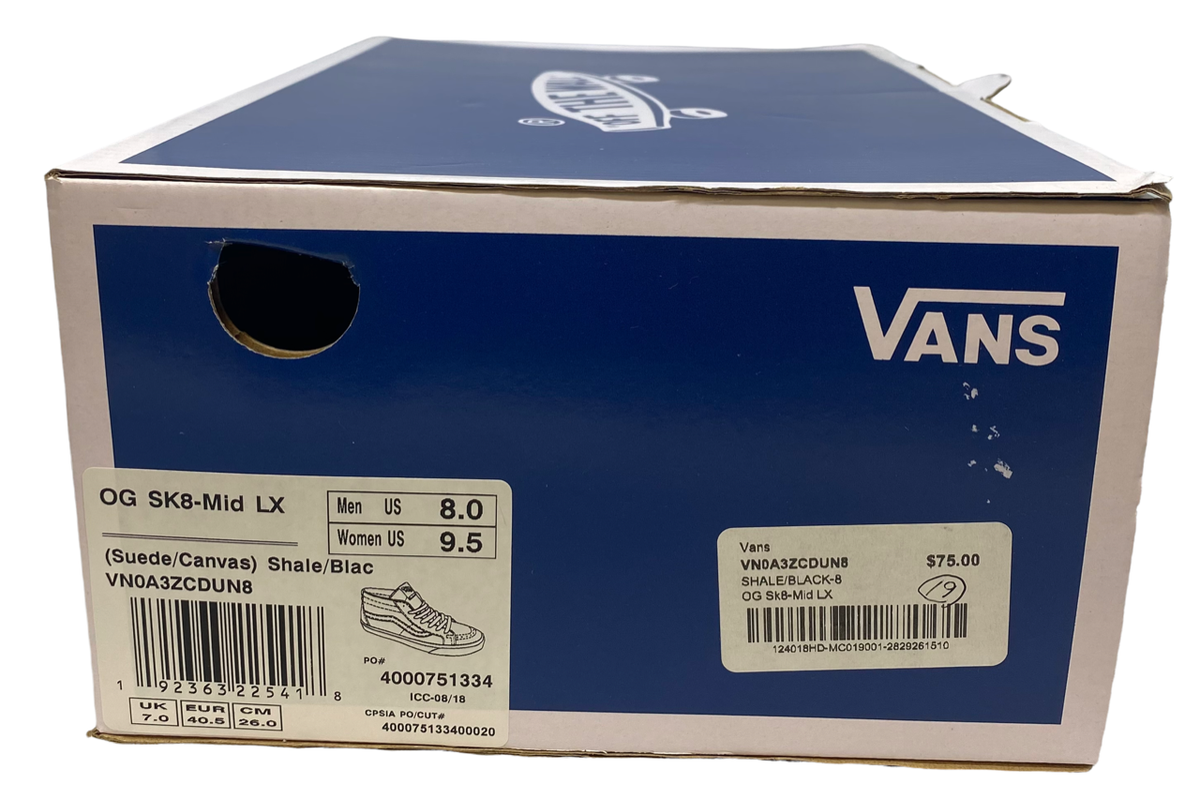 Vans OG SK8-MID LX Shoes - Shale / Black (Suede/Canvas