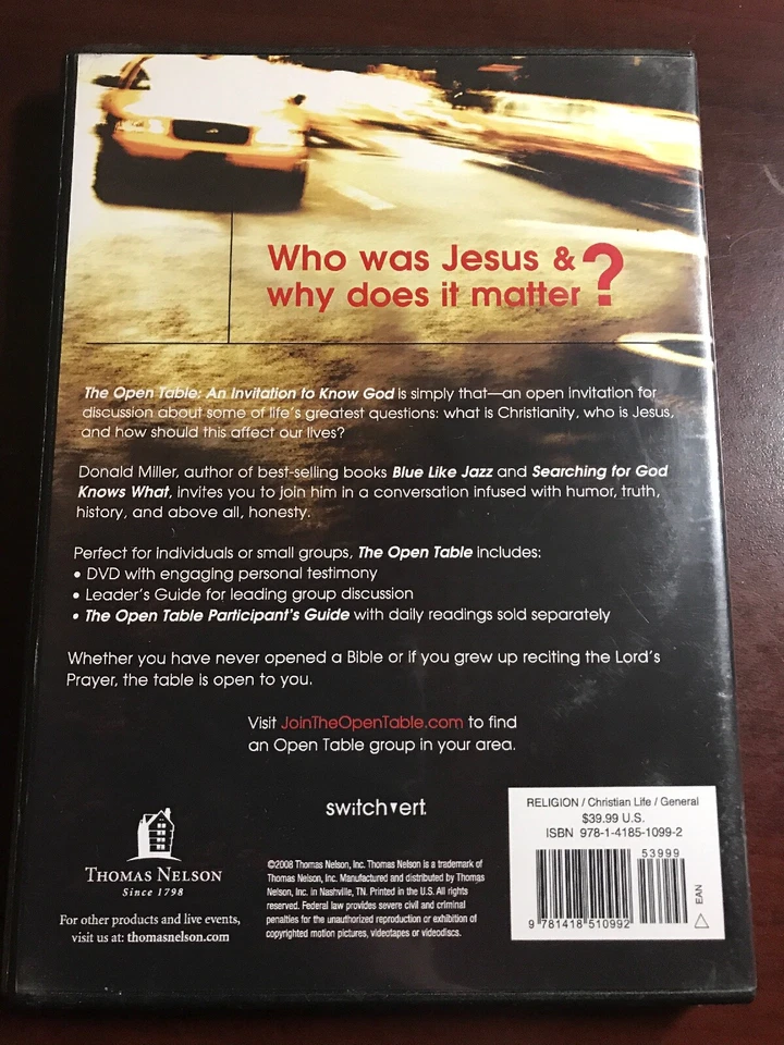 Christian Group Study DVD! The Open Table - Donald Miller - Image 3 of 3