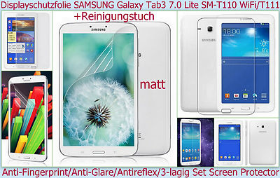3x Antireflex Display Schutz Folie für SAMSUNG Galaxy Tab 3 7.0'' Lite T110 matt