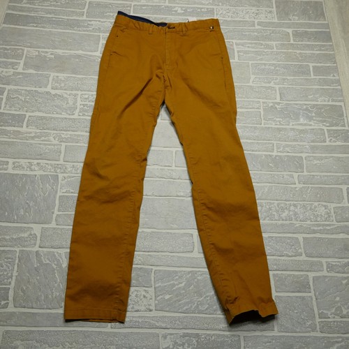 Springfield Chinos Pants Size 31x32 Cotton Canvas Brownish Yellow Slim Fit