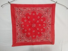 Vintage WAMCRAFT RN 14193 Red Cotton Bandana Handkerchief Made In USA