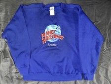 Vintage Planet Hollywood Seattle Sweatshirt Medium Blue Embroidered Made In USA
