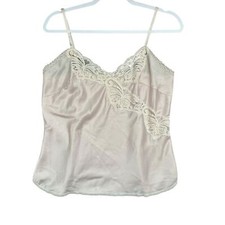 Vintage Union Made Satin Lace Cami Top Women's M Blush Pink Made In The USA