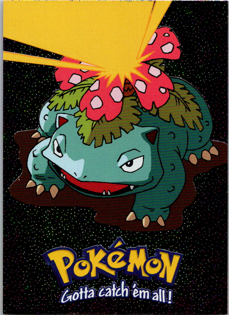 Venusaur E3 of 12 - BLUE LOGO - SILVER Holo - SERIES 1 - TOPPS POKEMON CARD - NM