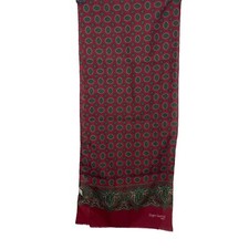 Roger Laurent Paris Scarf 11X54 Baby Hems Medallions/Geometric Patterns Burgundy