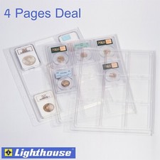 4 Lighthouse ENCAP Certified Slab Coin Album Pages for Graded NGC PCGS EVERSLAB