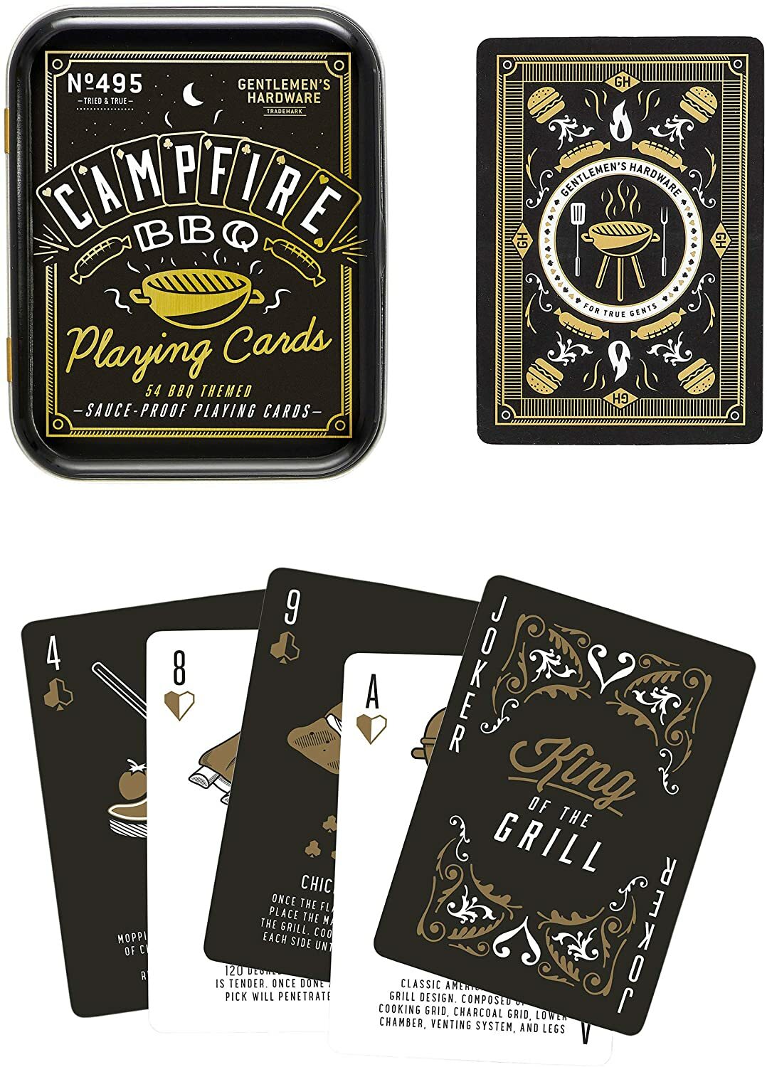 Gentlemen's Hardware Novelty Campfire BBQ Playing Cards - Fun Family Game Gift