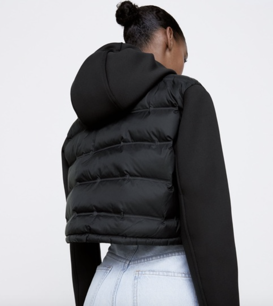 combination puffer jacket zara