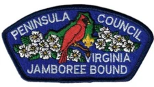 Virginia Jamboree Bound Peninsula Council JSP Patch BLU Bdr. [PW1521]