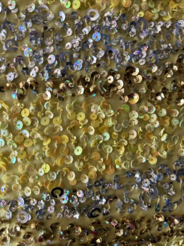 ADRIANNA PAPELL NWT ($220) yellow/silver/gold sequin bodycon dress Size 8 - Picture 2 of 9