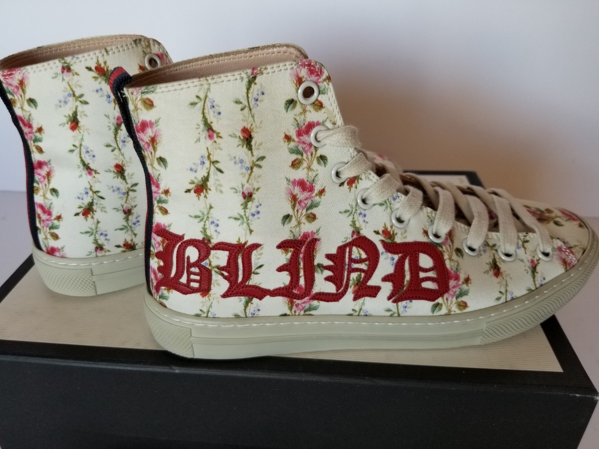 New GUCCI Women Major 'Blind for Love' Floral Print High Top