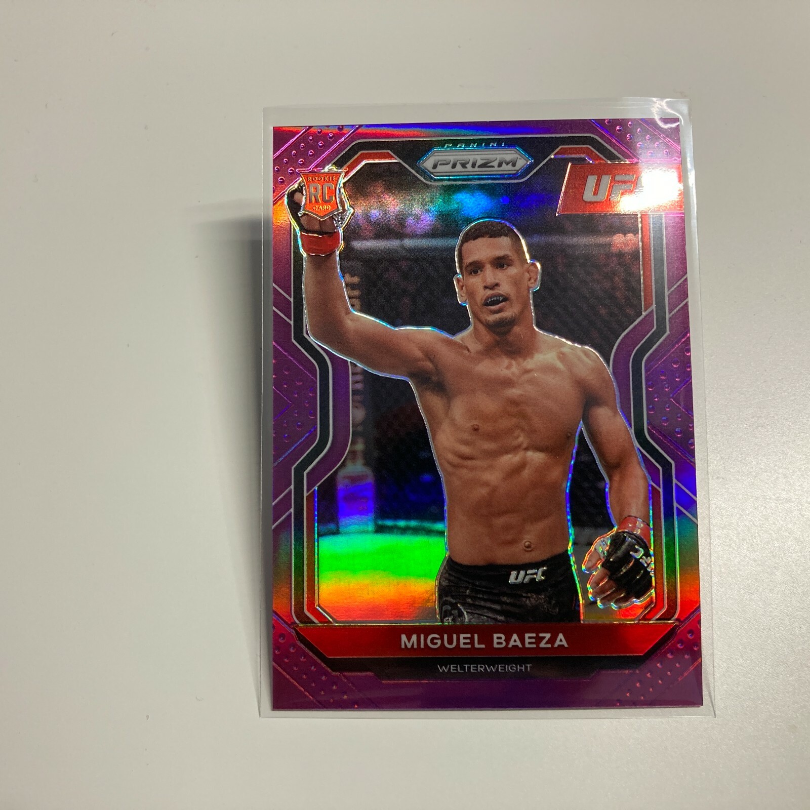 Miguel Baeza 2021 Panini Prizm UFC Purple Refractor RC Rookie Card 72/149 #92