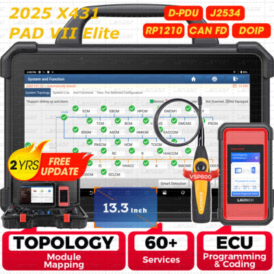 LAUNCH X431 PAD VII PAD 7 PRO Car Diagnostic Scanner Key Programming Coding TPMS