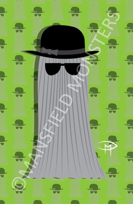 Cousin Itt Addams Family Green Poster 11'' x 17'' Original Art Doug Mansfield
