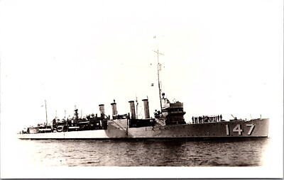 #ad US Navy RPPC USS Roper DD 147 Wickes class Destroyer Later Converted to ADP 20 $6.34