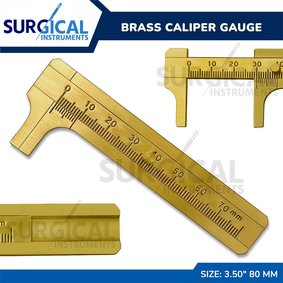 80 mm Brass Caliper Gauge Sliding Vernier Gem Bead Jewelry Jewelers  Tool