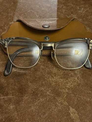 Shuron 1/10 12K GF Vintage Brille 20 M/M Gläser, Schwarz GF Gestell Lederetui - Bild 7 von 16