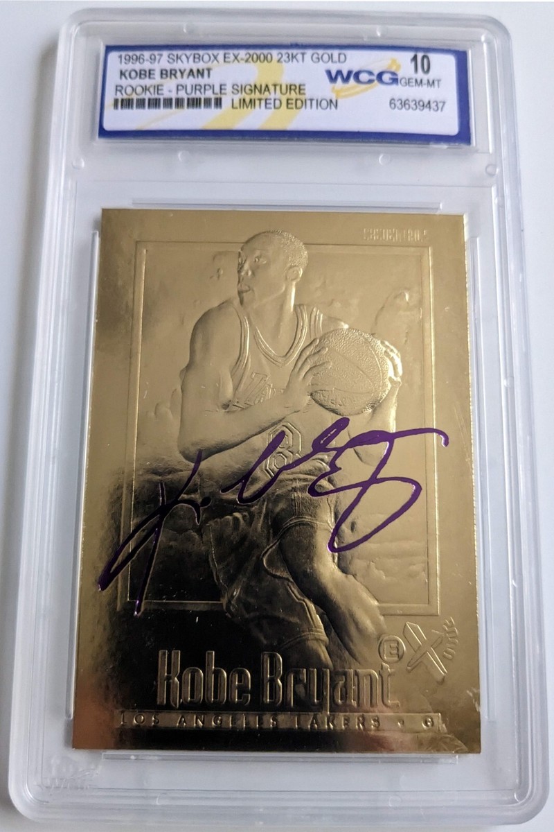 KOBE BRYANT, 1996-97 SKYBOX EX-2000 23KT GOLD, ROOKIE PURPLE