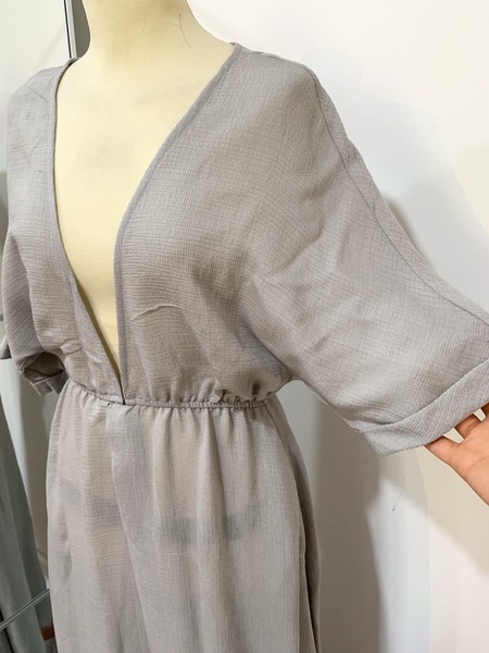 X Plage Tunique Bnwtxs Gris Robe Floryday De Maxi Dété Line