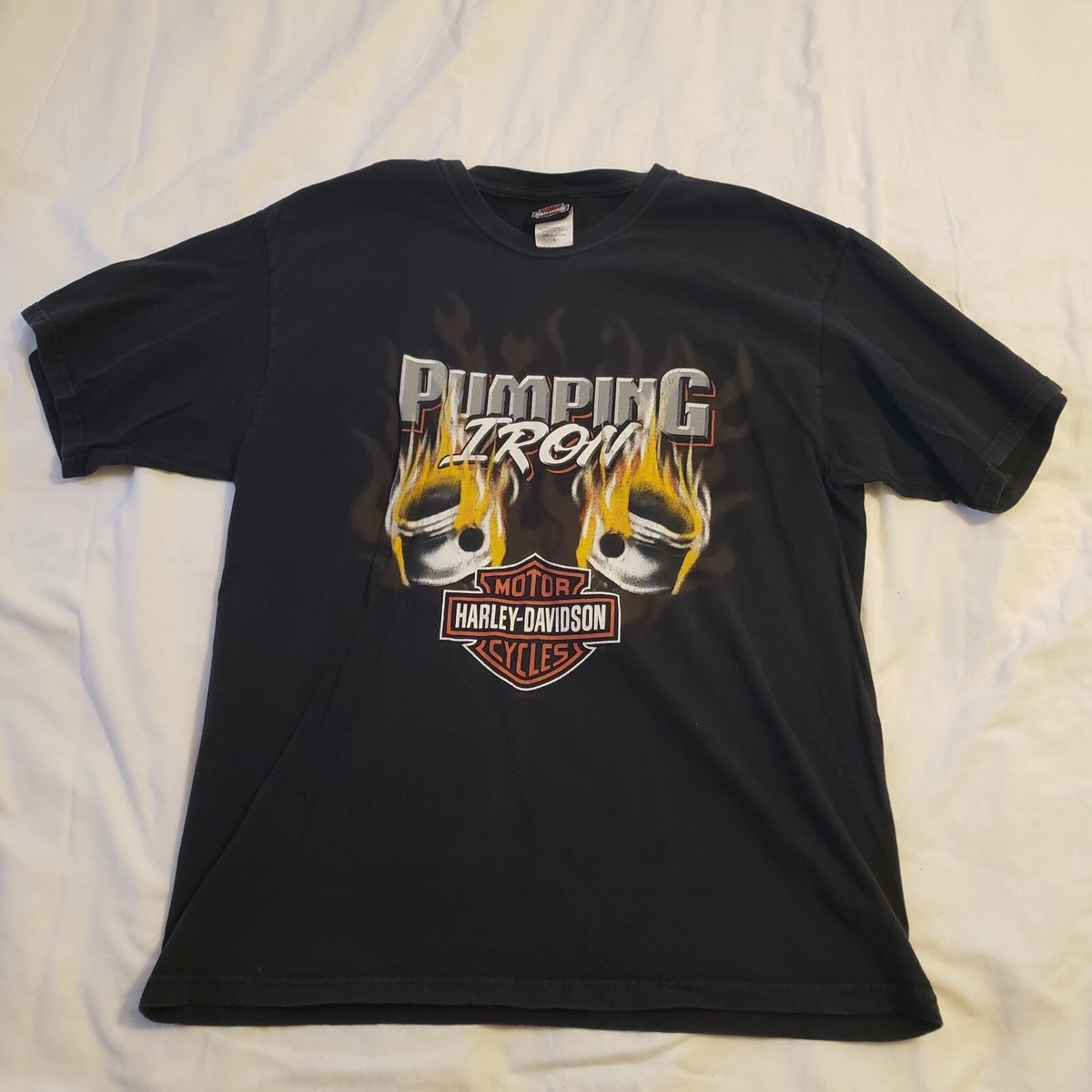 HARLEY-DAVIDSON PUMPING IRON Tシャツ HARLEY DAVIDSON MEN'S PUMPING IRON MUSCLE TEE SHIRT WYTHEVILLE VA