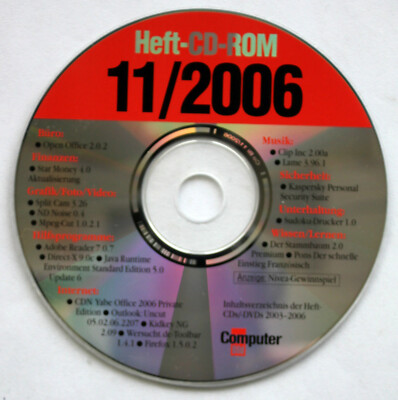 Für Sammler: Computer Bild Heft-CD-ROM 11/2006