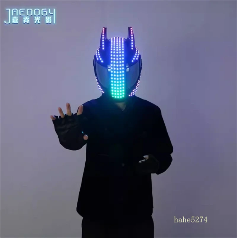 LED Luminous Helmet Concert Mask Wearable Helmet Bar Performance Cosplay Prop  - Image 3 of 4