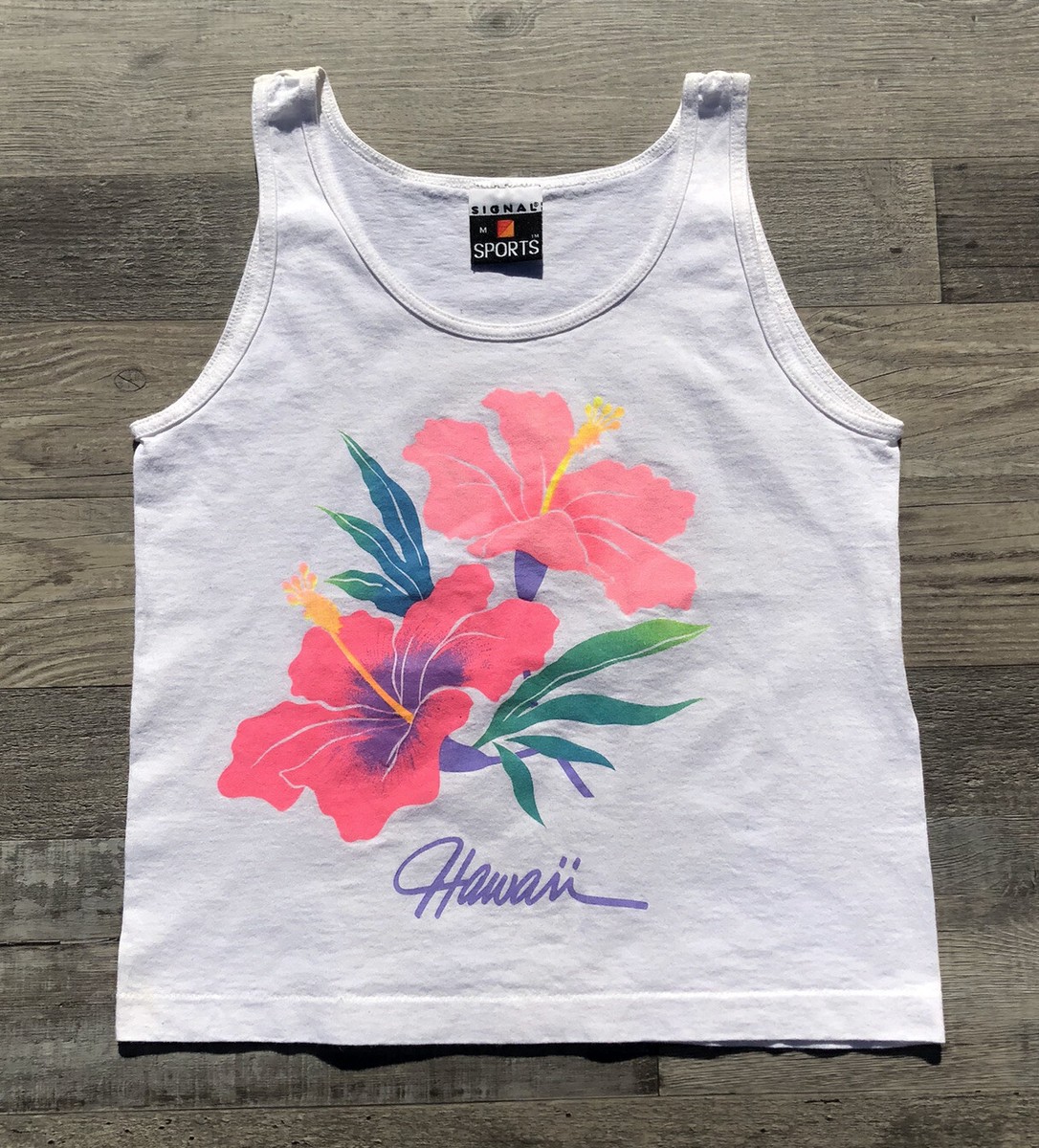 Vintage 90's Signal Sports Hawaii - Hawaiian Hibiscus Flower Tank